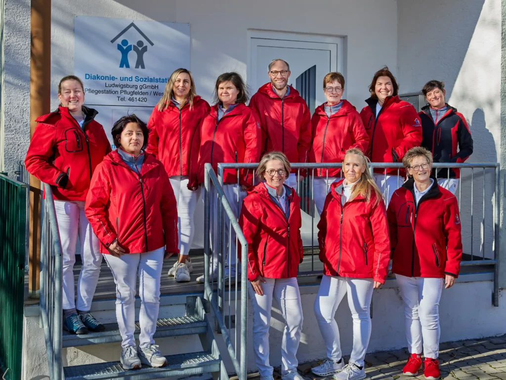 Gruppenfoto des Pflegeteams der Diakonie- und Sozialstation Ludwigsburg